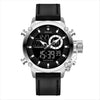 Men's Fashion Sports Watch With Genuine Leather Strap Alloy Case And Mineral Strengthened Glass Mirror Round Dial