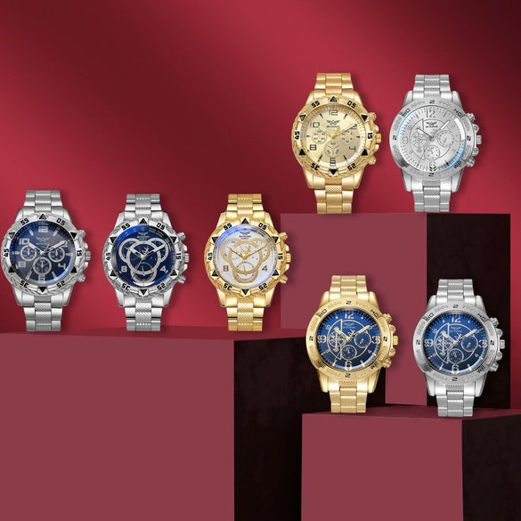 Men's Fashion Watches Gift Suit Alloy Case Iron Belt Round Dial Leisure Style