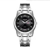 Men's Fashion Waterproof Alloy Band Quartz Watches With Double Calendar And Round Dial