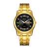 Men's Fashion Waterproof Alloy Band Quartz Watches With Double Calendar And Round Dial