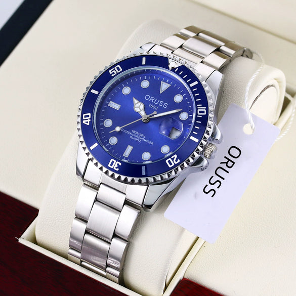 Men's Fashion Waterproof Luminous Watch Alloy Band Round Dial