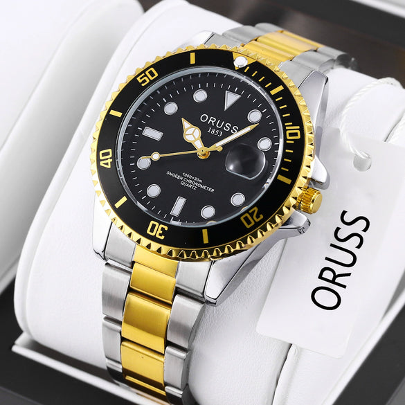 Men's Fashion Waterproof Luminous Watch Alloy Band Round Dial