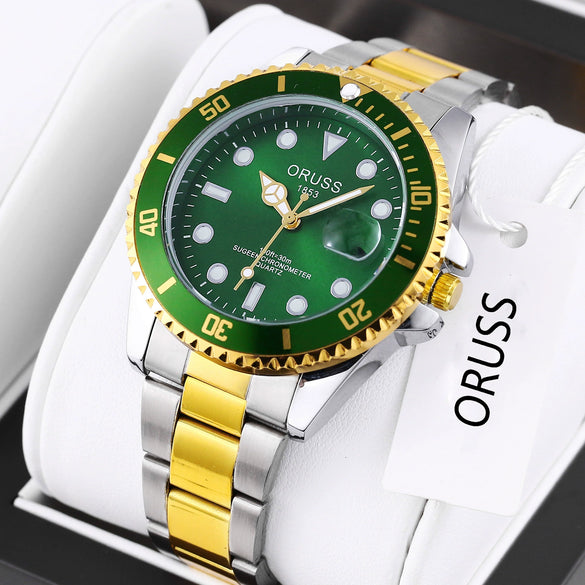 Men's Fashion Waterproof Luminous Watch Alloy Band Round Dial