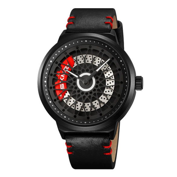 Men's Fashion Waterproof Watch With Alloy Case Stainless Steel Band And Round Cut Out Rotatable Dial