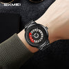 Men's Fashion Waterproof Watch With Alloy Case Stainless Steel Band And Round Cut Out Rotatable Dial