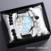 Men's Fashion Wrist Watch With Alloy Case And Strap Ordinary Glass Mirror Round Dial