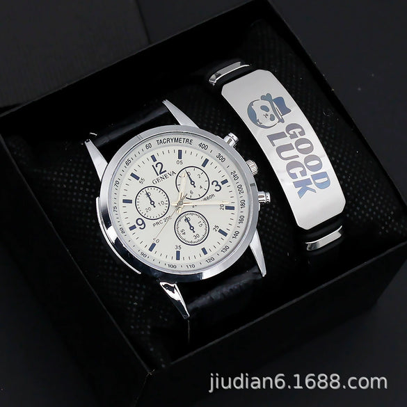 Men's Fashion Wrist Watch With Alloy Case And Strap Ordinary Glass Mirror Round Dial