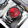 Men's Fashionable Round Dial Alloy Belt Waterproof Luminous Watch
