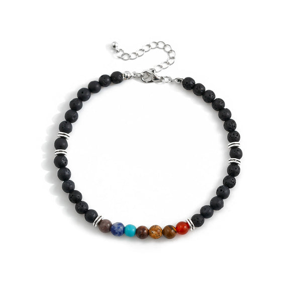 Men's Foot Accessories Volcanic Stone Beaded Ushape Glass Glaze Alloy Inlaid Artificial Gemstones Semiprecious Stones Hiphop Style
