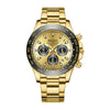 Men's Fully Automatic Hollow Mechanical Multifunctional Luminous Waterproof Watch Alloy Case Stainless Steel Strap Round Dial Business Style