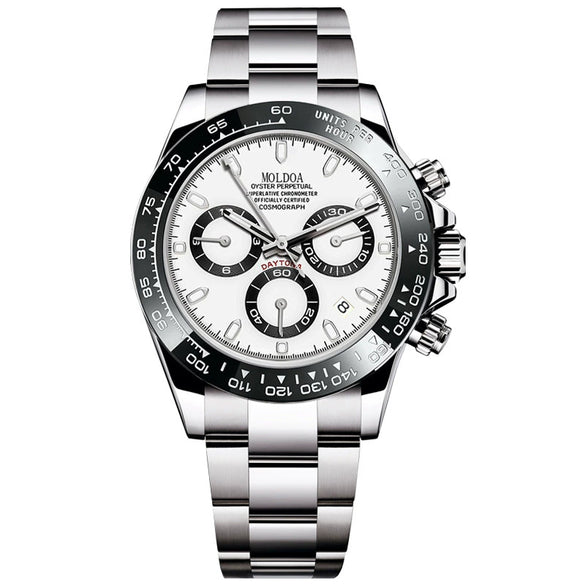 Men's Fully Automatic Hollow Mechanical Multifunctional Luminous Waterproof Watch Alloy Case Stainless Steel Strap Round Dial Business Style
