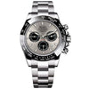 Men's Fully Automatic Hollow Mechanical Multifunctional Luminous Waterproof Watch Alloy Case Stainless Steel Strap Round Dial Business Style