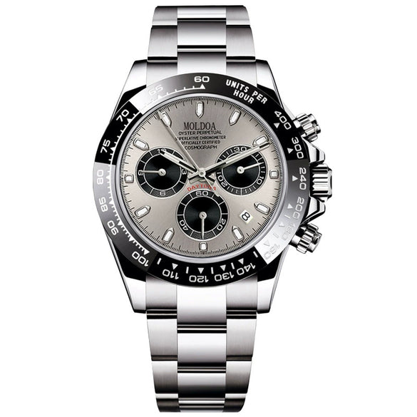 Men's Fully Automatic Hollow Mechanical Multifunctional Luminous Waterproof Watch Alloy Case Stainless Steel Strap Round Dial Business Style