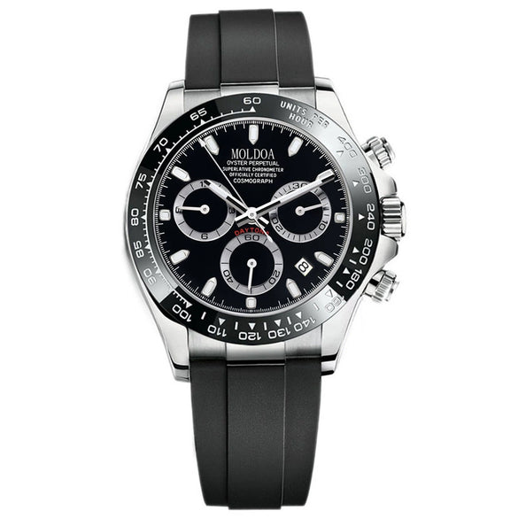 Men's Fully Automatic Hollow Mechanical Multifunctional Luminous Waterproof Watch Alloy Case Stainless Steel Strap Round Dial Business Style