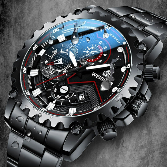 Men's Fully Automatic Mechanical And Quartz Digital Watch Alloy Case Stainless Steel Strap Round Dial Business Style