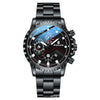 Men's Fully Automatic Mechanical And Quartz Digital Watch Alloy Case Stainless Steel Strap Round Dial Business Style