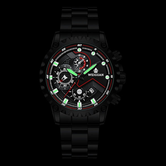 Men's Fully Automatic Mechanical And Quartz Watch Stainless Steel Round Dial
