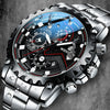 Men's Fully Automatic Mechanical And Quartz Watch Stainless Steel Round Dial