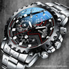 Men's Fully Automatic Mechanical Watch Stainless Steel Strap Round Dial Waterproof Luminous Calendar