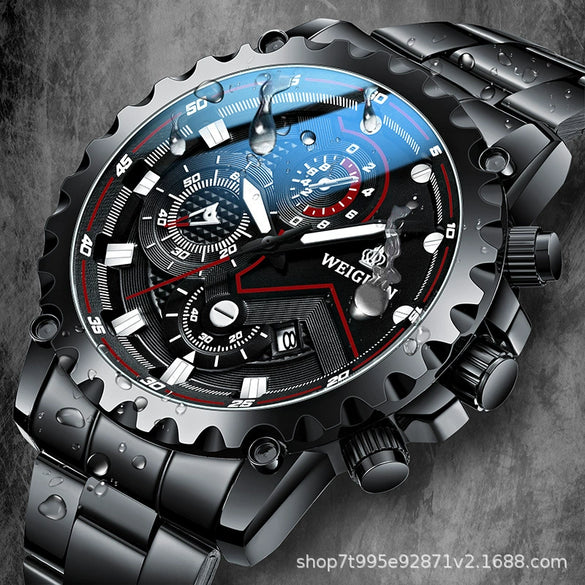 Men's Fully Automatic Mechanical Watch Stainless Steel Strap Round Dial Waterproof Luminous Calendar