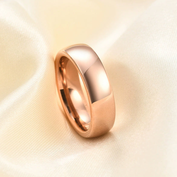 Men's Geometric Curved Polished Tungsten Steel Ring With Electroplated Finish And Simple Versatile Design