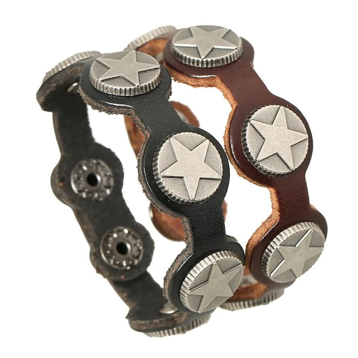 Mens Geometric Leather Bracelets &Amp; Bangles Nhpk120776