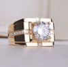 Men's Geometric Metal Ring With Micro Inlaid Zircon Electroplated Fashion Hand Jewelry