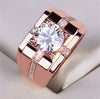 Men's Geometric Metal Ring With Micro Inlaid Zircon Electroplated Fashion Hand Jewelry