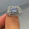 Men's Geometric Metal Ring With Micro Inlaid Zircon Electroplated Fashion Hand Jewelry