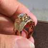 Men's Geometric Metal Ring With Micro Inlaid Zircon Electroplated Fashion Hand Jewelry