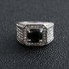 Men's Geometric Metal Ring With Micro Inlaid Zircon Electroplated Fashion Hand Jewelry