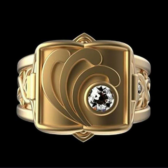Men's Geometric Open Ring Copper Electroplated Statement Band With Modern Minimalist Style For Wholesale