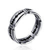 Men's Geometric Polished Stainless Steel Ring Cross Mirror Finish Unisex Fashion Band