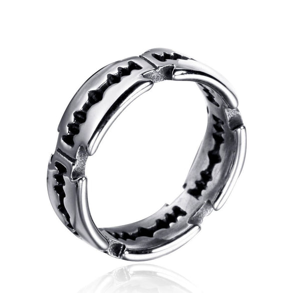 Men's Geometric Polished Stainless Steel Ring Cross Mirror Finish Unisex Fashion Band