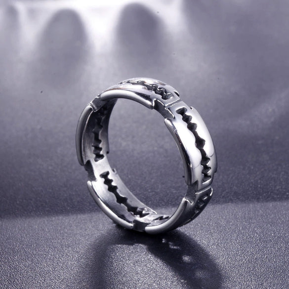 Men's Geometric Polished Stainless Steel Ring Cross Mirror Finish Unisex Fashion Band