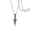 Men's Geometric Spearhead Pendant Necklace In Stainless Steel With Ochain Hiphop Style