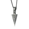 Men's Geometric Spearhead Pendant Necklace In Stainless Steel With Ochain Hiphop Style