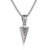 Men's Geometric Spearhead Pendant Necklace In Titanium Steel With Baked Paint Finish Wholesale Jewelry