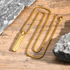 Men's Geometric Square Flower Pendant Necklace Stainless Steel Electroplated
