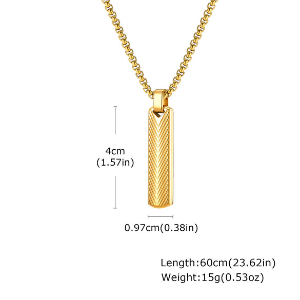 Men's Geometric Square Flower Pendant Necklace Stainless Steel Electroplated