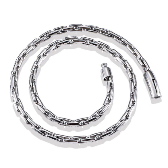 Men's Geometric Stainless Steel Pendant Necklace With Cross Round Chain And Electroplated Finish Casual Trendy Style