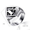 Men's Geometric Stainless Steel Ring Handmade Retro Fashion Statement Band For Unisex Jewelry