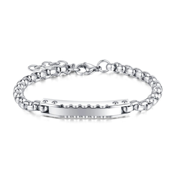 Men's Geometric Titanium Steel Bracelet With Electroplated Finish Fashion Street Style Jewelry Accessory