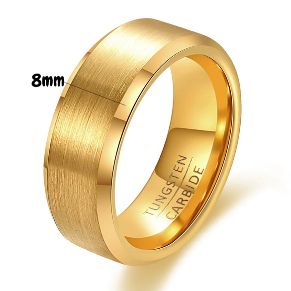 Men's Geometric Tungsten Steel Ring With Frosted Finish And Beveled Edge Electroplated Fashion Jewelry