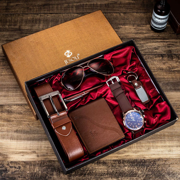 Men's Gift Set Watch Belt Wallet Pu Material Modern Simplicity Combination