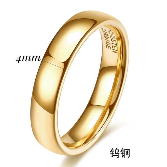 Men's Glossy Geometric Tungsten Steel Ring With Colorful Electroplated Finish And Simple Plain Design