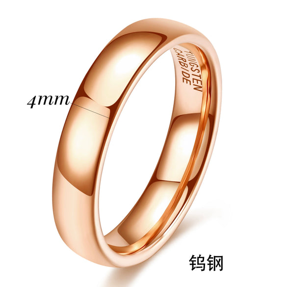 Men's Glossy Geometric Tungsten Steel Ring With Colorful Electroplated Finish And Simple Plain Design