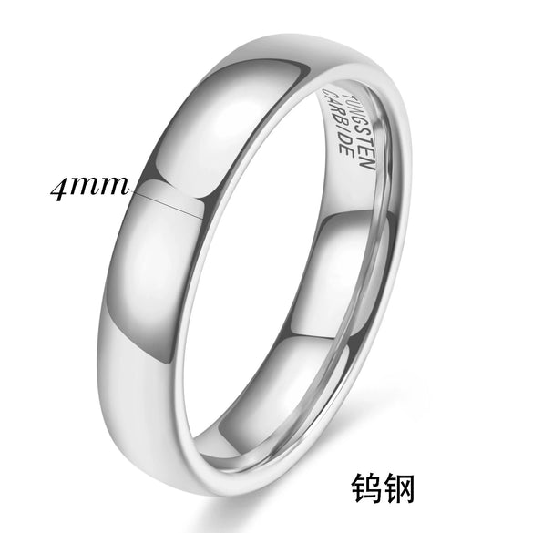 Men's Glossy Geometric Tungsten Steel Ring With Colorful Electroplated Finish And Simple Plain Design