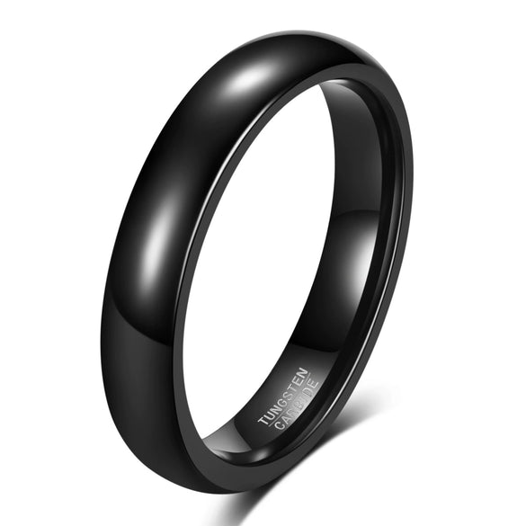 Men's Glossy Geometric Tungsten Steel Ring With Colorful Electroplated Finish And Simple Plain Design