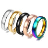 Men's Glossy Geometric Tungsten Steel Ring With Colorful Electroplated Finish And Simple Plain Design